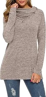 [WEACZZY] Women's Short Sleeve Casual Scoop Neck Button Side Shirt Tunic Top