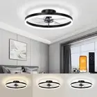 Low Profile Ceiling Fan with Lights and Remote, 15.7In Bladeless Ceiling Fans wi