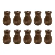 10Pcs Cord Knobs, 32mm Window Blind Tassels Wooden Pull Cord, Brown