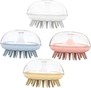 PLAFOPE 4pcs Handheld Bath Hair Washing Brush Scalp Massager for Deep Cleaning Gentle Shampoo Applicator for Home Use Random Colors Random Color