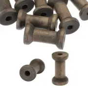 20Pcs Wooden Empty Spools 1.6" x 0.9" Sewing Thread Spool Dark Brown