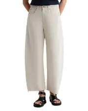Ag Hattie High Rise Crop Barrel Jeans in Opal Stone