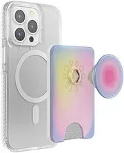 PopSockets: PopWallet+ for MagSafe - Includes Adapter Ring for MagSafe - Card Holder with Integrated Interchangeable PopTop for Smartphones and Cases - Aura