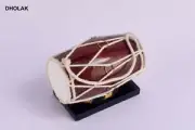 Home Decorative Unique Showpieces Wooden Musical Instrument Miniature Dholak
