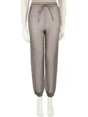 Metallic Wool Knit Tapered Trousers