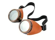 Tan Leather Steampunk Burningman Motorcycle Flying Goggle Vintage Pilot Biker