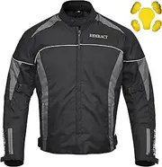 [RIDERACT] Waterproof Motorcycle Jackets for Men Motorbike Textile Jacket Wander Adventure Biker Gear Cordura Protective Gear Riding Safety Jacket with Free CE Armor