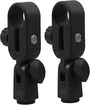 ERINGOGO 2Pcs Microphone Holders Durable Mic Clip Holders for Stable Plastic Fixing Clips for Indoor Outdoor Use Compatible with Various Microphone Models
