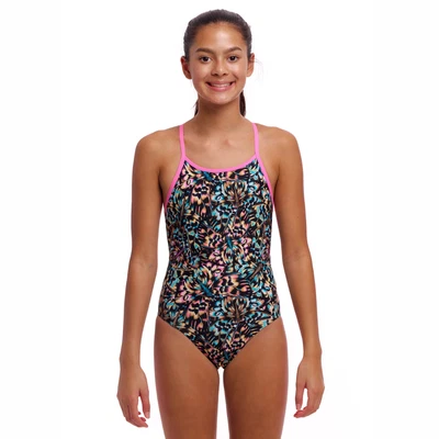 Funkita Girls Copper Cluster ECO Diamond Back One Piece Swimwear, Girls Full Pie