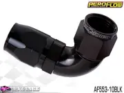 AEROFLOW BLACK ONE PIECE CUTTER FULL FLOW SWIVEL 90° HOSE END -10AN AF553-10BLK