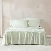 Lush Decor Verona Solid Sheet Set 6 Piece Set King White - White Sheets - Super Soft King Bed Sheets - Traditional Decor