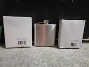 FLASK Stainless Steel 6oz, Screw Cap Liquor Pocket Liquor Whiskey NEW Set Of 3