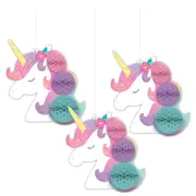 Enchanted Unicorn Honeycomb Hanging Decorations (Set of 3)