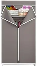 Wardrobe Portable Canvas Wardrobe, Fabric Wardrobes with Hanging Rail, Clothes Closet Storage Organizer for Bedroom, Living Room, Strong and Durable