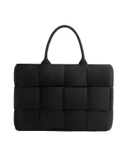 BOTTEGA VENETA Arco Large $2900 Black Padded Tote Bag New And Authentic