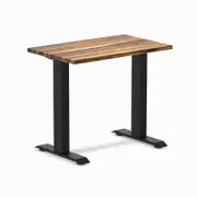 Desky Fixed Height Mini Saman Hardwood Desk 1000 x 600mm Matte Black Frame