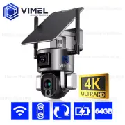 24/7 WIFI Dual Solar Security Camera 64GB ULTRA HD 4K LIVE VIEW Smart Phone PTZ