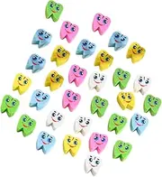GARIOUANS 60pcs Tooth Shaped Erasers for Mini Pencil Erasers TPR Material Supplies Party Favors Compact Portable Drawing Accessories