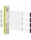 Drawer Dividers Organizer Separators Expandable - Bamboo 4 PCS WHITE 17" - 22"