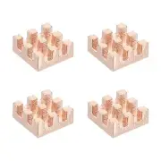 4 Pcs Copper Heatsink 7x7x3mm, Heat Sink Cooler Radiator for Raspberry Pi