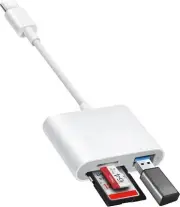 BnmxTek USB C to SD Card Reader, SD Card Adapter with SD MicroSD USB 3 Ports,...