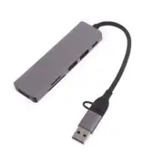 USB C Hub 6 in USB C Adapter USB Card Reader USB to USB C Docking Station