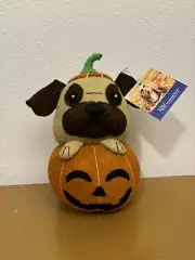 The Humane Society Pug In Pumpkin Jack O Lantern Wool Halloween Decor Figure