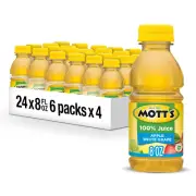 Mott'S 100% Apple White Grape Juice, 8 Fl Oz Bottles, 24 Count (4 Packs of 6), N