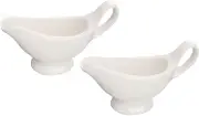 PartyKindom 2Pcs Gravy Boats Seasoning Containers for Sauces Dressings for Home Kitchen Parties and Picnics and Reliable