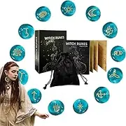 Rune Stones | Pagan Stones,Divination Ornament with Bag and Guide Book for Beginners Men Paganism Rituals Altar Decor