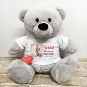 Voice Recordable Memorial Photo Bear Grey 40cm, Loss, Remembrance, Sympathy Gift