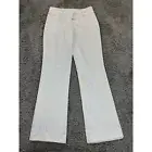 Cache Pants Womans 4 White Midi Rise Boho Flare Wide Leg Stretch Trousers NWT