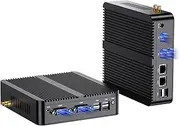 Kinupute Industrial Mini PC, Fanless Desktop Computer 12th Alder Lake-N100, up to 3.4GHz, 16G DDR4, 1T NVME SSD, Windows 11 Pro, COM RS232, Dual LAN, 4K@60Hz 2xHDMI/DP, WiFi6, BT5.2, VESA, WOL