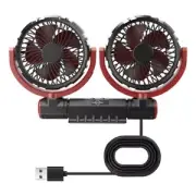 Car Mounted Fan Double Head USB Cooling Fan USB Car Interior Electric Fan 3