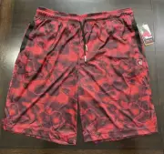 AND1 Racing Red Post Up Swirl Print Men Basketball Shorts Size XL NWT