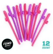 12 X 8 packs- 96 Penis Bachelorette Party Favor Dick Willy Straws