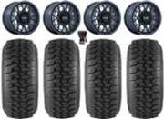KMC Technic 15" Wheels Blue 30" Desert Series Tires RZR XP 1000 / PRO XP