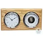 38cm Ash Weather Station With Quartz Clock & Barometer By FISCHER
