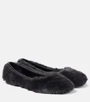 [Clergerie] Clergerie Masha faux fur ballet flats AU 5 black
