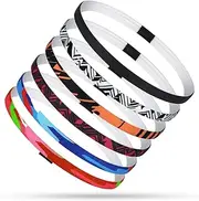 [AOOTUERL] Men's Hair Band, Pack of 6 Sports Headbands, Unisex, Elastic Hair Band, Boys Hairband, Sports Headband, Anti-Slip/Thin for Gym, Hockey, Football, Tennis, Yoga, Running