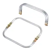 2Pcs Metal Purse Frame 7.9" Rectangle Lock Frame Kiss Lock Clasp Bag Frame