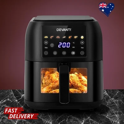 Devanti Air Fryer 8L Fryers Birthday Gift Oven Oil Free Healthy Cooker 1700W