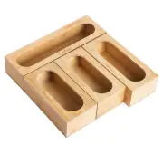 Bamboo Food Storage Plastic Bag Organizer Holder for Drawer - New
