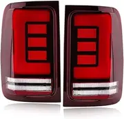 for VW for Amarok V6 2008-2020 Rear Light Turn Signal Light Stop Parking Brake Lamp Driving Lamps Reversing Lamp Tail Lights (Color : Red 1 Pair)