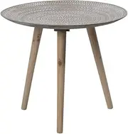 Exquisite Bedside Cabinets Retro Coffee Table, Wooden Circle Coffee Table Gallery Hotel Balcony Sofa Table Lightweight Can Be Used to Release Cups Or Books Side Desk (Color : C, Size : 40 * 37CM)