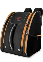 SHARKMOUTH 55L Backpack Waterproof Ski Boot Bag Snowboard Boot Black/Orang NWT
