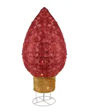 Northlight 32in Red LED Lighted Retro Light Bulb Outdoor Christmas Display