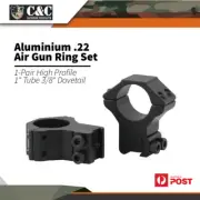 Ccop Alumn .22 Air Gun Scope Ring 1-pair Hight Profile 1" Tube 3/8" Dovetail