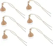 Ipetboom 6Pcs Car Aroma Diffuser Hanging Bottle Decor Essential Oil Pendant for Car Interior Clear Aromatherapy Bottles with Lid for Home Garden Decor