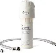 [iSpring] US15SL Under Sink Water Filter System, Chlorine and Lead Reduction Kitchen Sink Water Filter for City Water, Up to 10K Gallons Direct Connect Water Filter for Sink, BPA-Free, 15” x 5", White